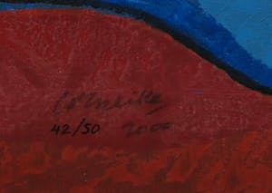 Corneille - Terragravure op doek, Le Monde en bleu - Ingelijst (Zeer groot) kopen? Bied vanaf 1000!