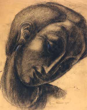 George Minne - Bijzondere houtskooltekening in symbolistische stijl verkocht voor € 800!