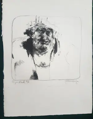 Jan Mensinga - z.t. Figuur met Zweedse kroon kopen? Bied vanaf 35!