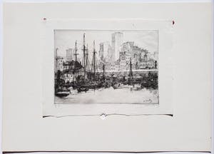 Henry Wilfrid Deville - East River Docks New York, ets kopen? Bied vanaf 250!