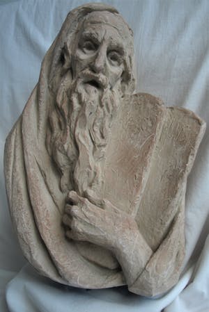 Niet of onleesbaar gesigneerd - Buste , aardewerk – Mozes en de tien geboden - gesigneerd - 1967 kopen? Bied vanaf 1!