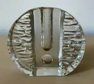 August Walther & Sohne AG - Glazen kandelaar ontwerp Heiner Düsterhaus verkauft für € 3!