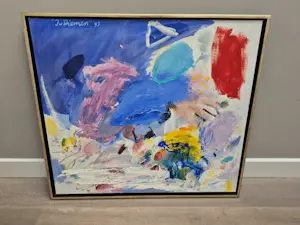 Jan van Diemen - acryl op doek - schaatser - gesigneerd r.b. kopen? Bied vanaf 425!