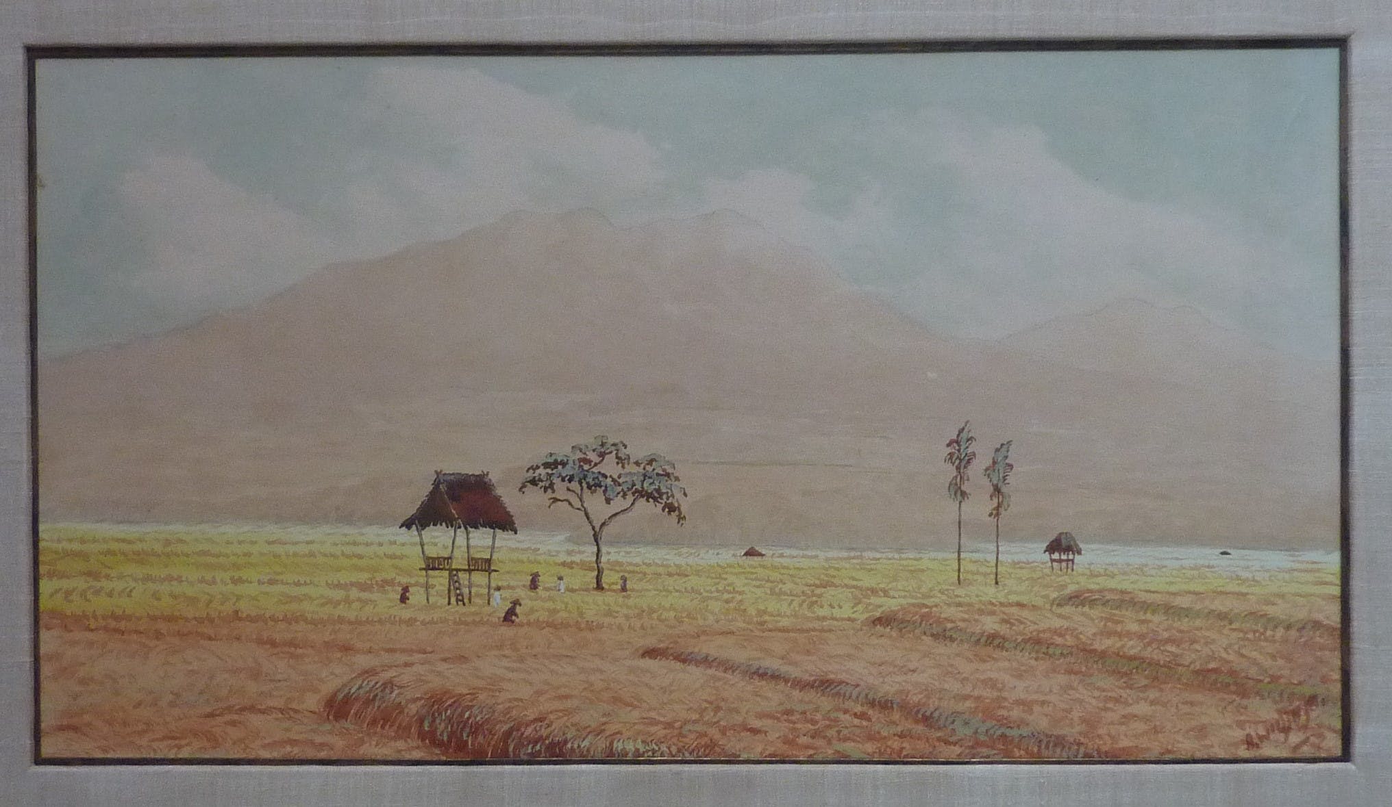 Anton Kustia Widjaja - Aquarel Indonesisch rijstveld - tweede helft 20e eeuw verkocht voor € 35!