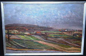 Hein van Schuppen - De Gelderse vallei - olieverfschilderij kopen? Bied vanaf 20!