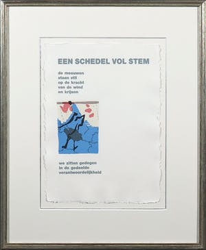 Corneille - en Bert Schierbeek - Zeefdruk en passage uit Een schedel vol stem - Ingelijst kopen? Bied vanaf 120!