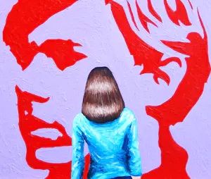 Gerard Boersma - Andy Warhol Self Portrait (Vrouw genietend van schilderij Andy Warhol) kopen? Bied vanaf 125!