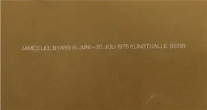 James Lee Byars - affiche kunsthalle bern kopen? Bied vanaf 1!