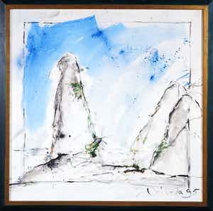 Jac Volbeda - Acryl op doek, Zonder titel - Ingelijst verkocht voor € 1!