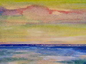 Wil van Leeuwen - Grote expressionistische gouache - "de Zee" - fraai ingelijst - gesigneerd kopen? Bied vanaf 47!