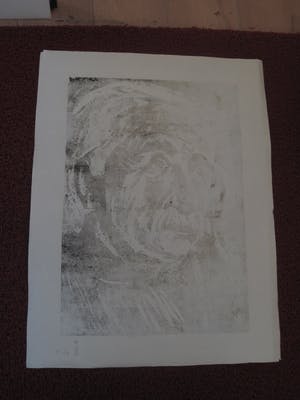 Ronnie Meerts - Grote hoogdruk Linosnede - "albert Einstein" - zeer kleine oplage van 5 ex. kopen? Bied vanaf 23!