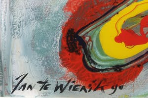 Jan te Wierik - Acryl op papier, Zonder titel - Ingelijst kopen? Bied vanaf 700!