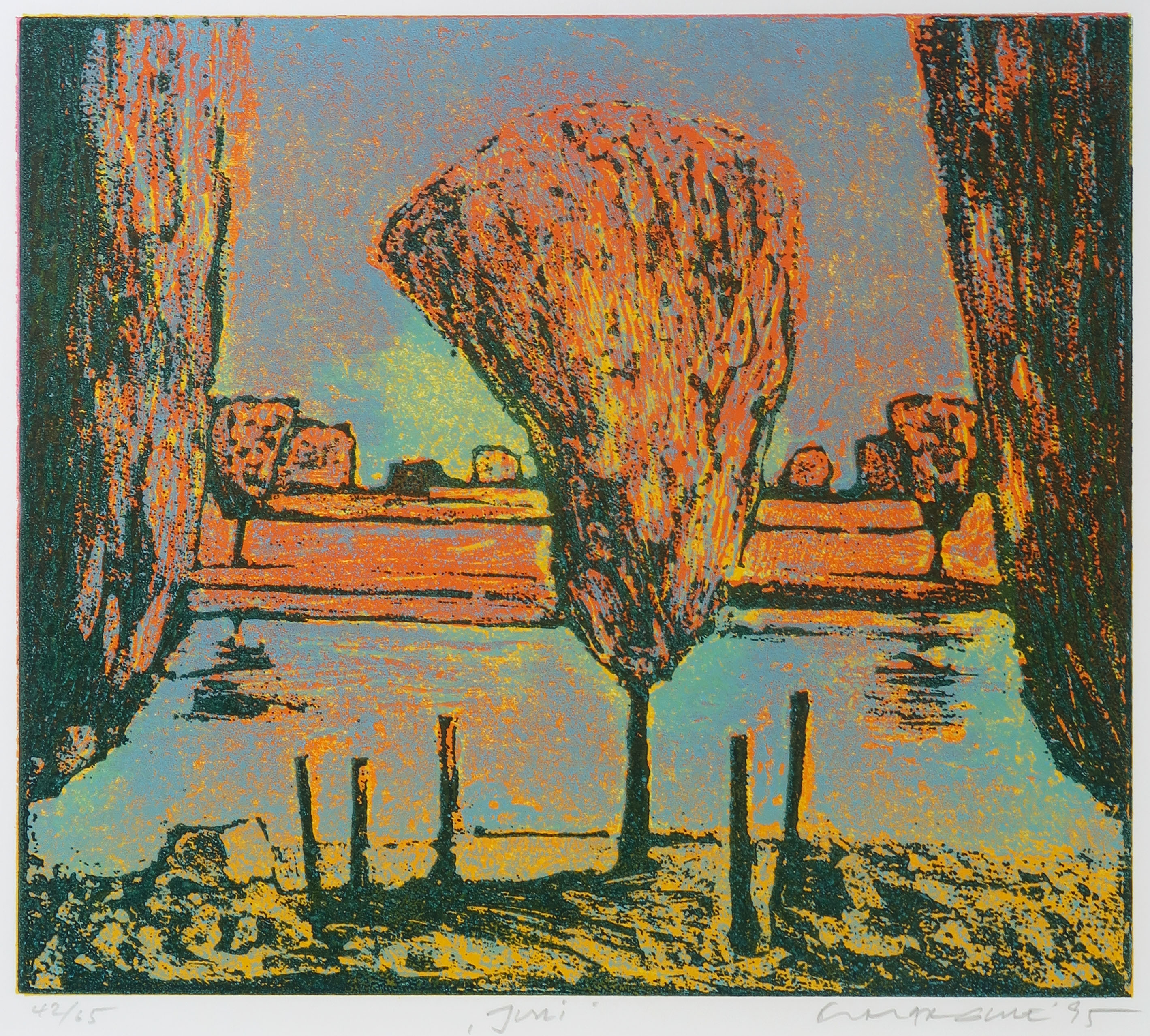 Elmar Gille - Aquatint, Jaargetijden - Ingelijst (Groot) kopen? Bied vanaf 70!