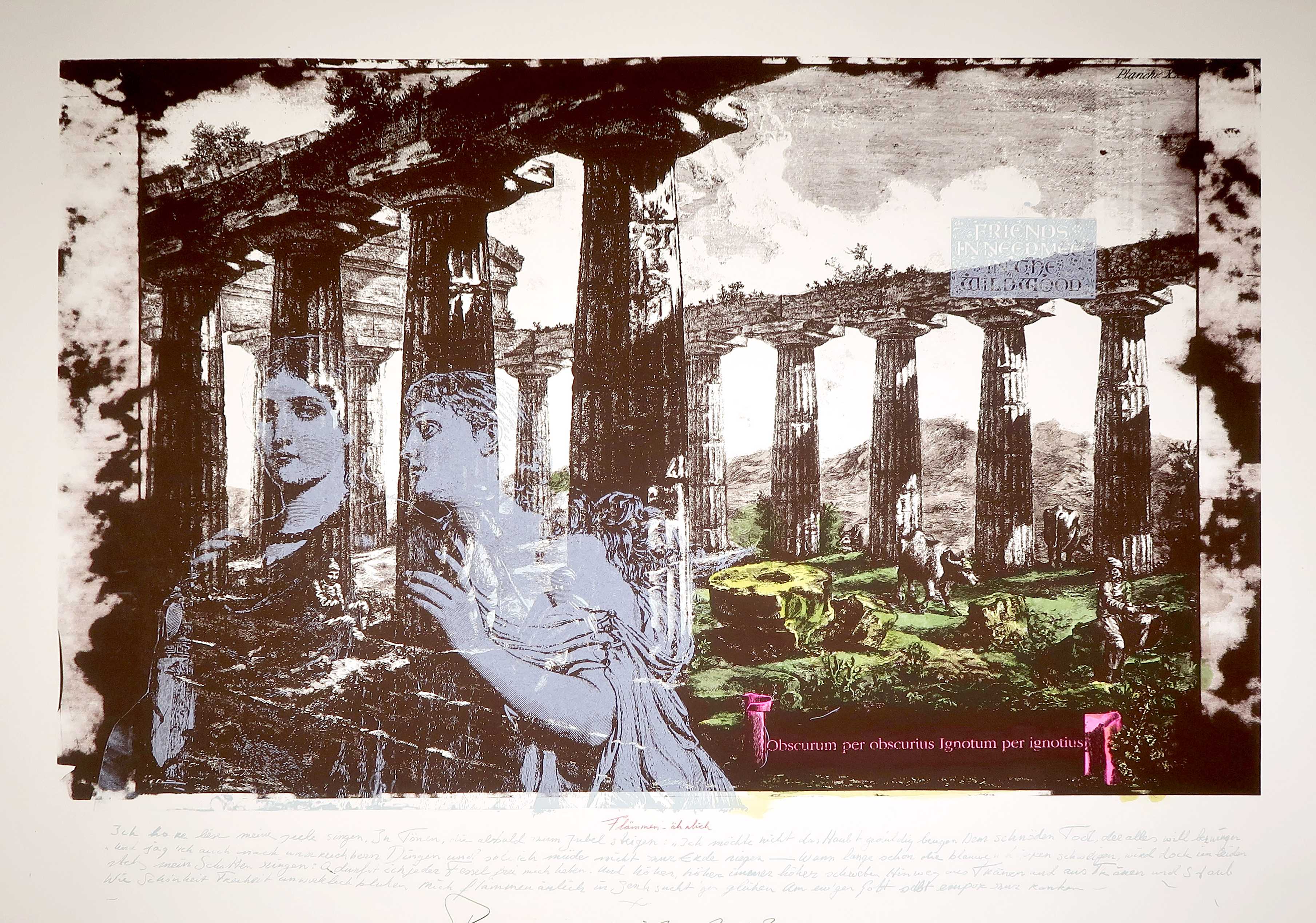 Pieter Alewijns - Handgekleurde zeefdruk, Flammenähnlich (Groot!) kopen? Bied vanaf 1!