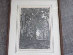 Buy Frederik Hendrik Weissenbruch - bosgezicht met vrouw? Bid from 35!