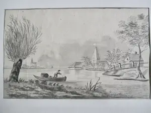 Niet of onleesbaar gesigneerd - 10 Tekeningen Landschap diverse kunstenaars kopen? Bied vanaf 1!