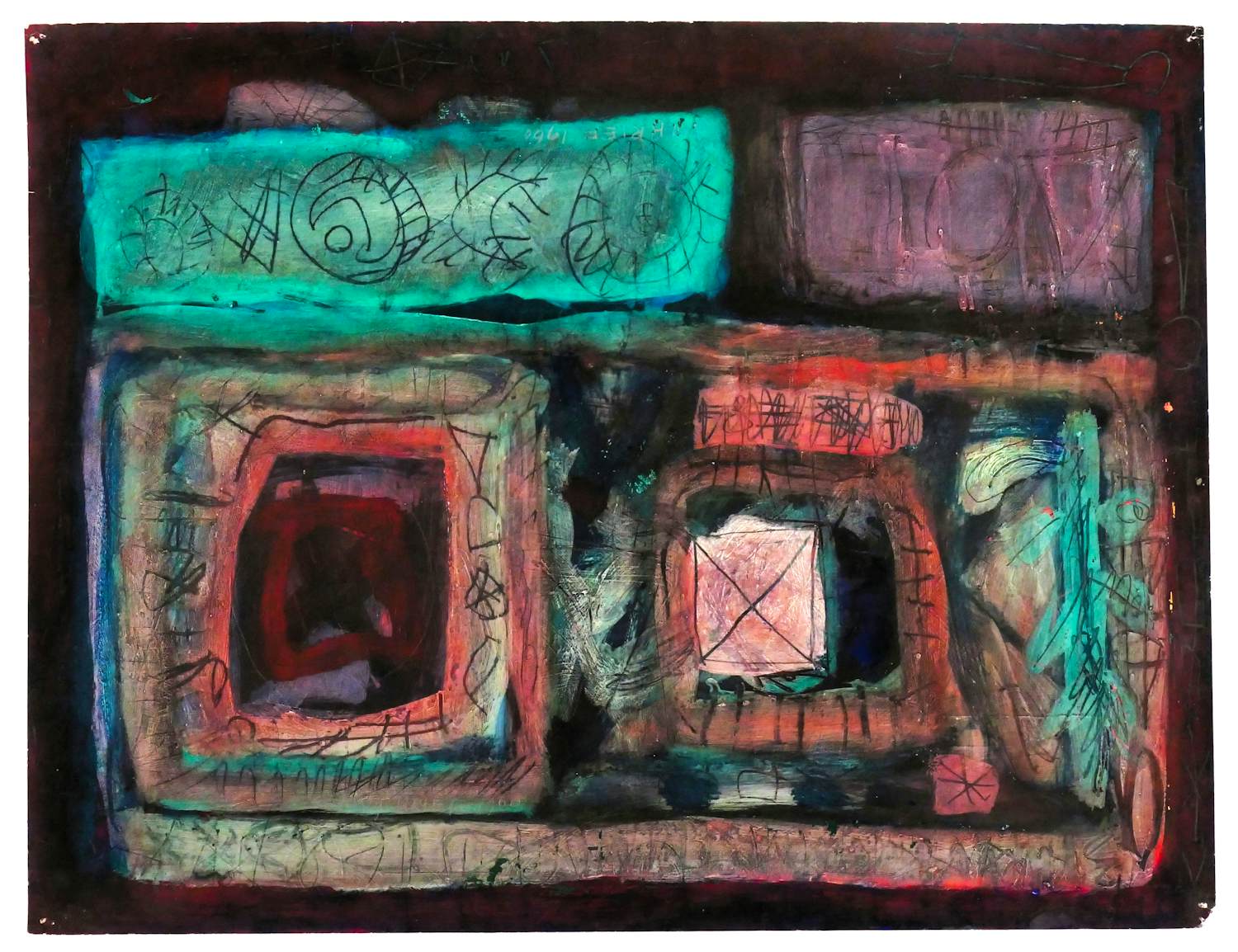 Ernst Vijlbrief - Abstracte compositie 1960 kopen? Bied vanaf 165!