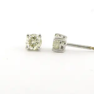 14k wit gouden solitair oorknoppen met briljant geslepen diamant tot. 0,46ct kopen? Bied vanaf 280!