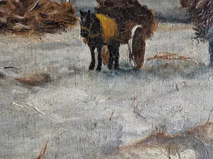 Niet of onleesbaar gesigneerd - Hollands winterlandschap met boer en kar kopen? Bied vanaf 1!