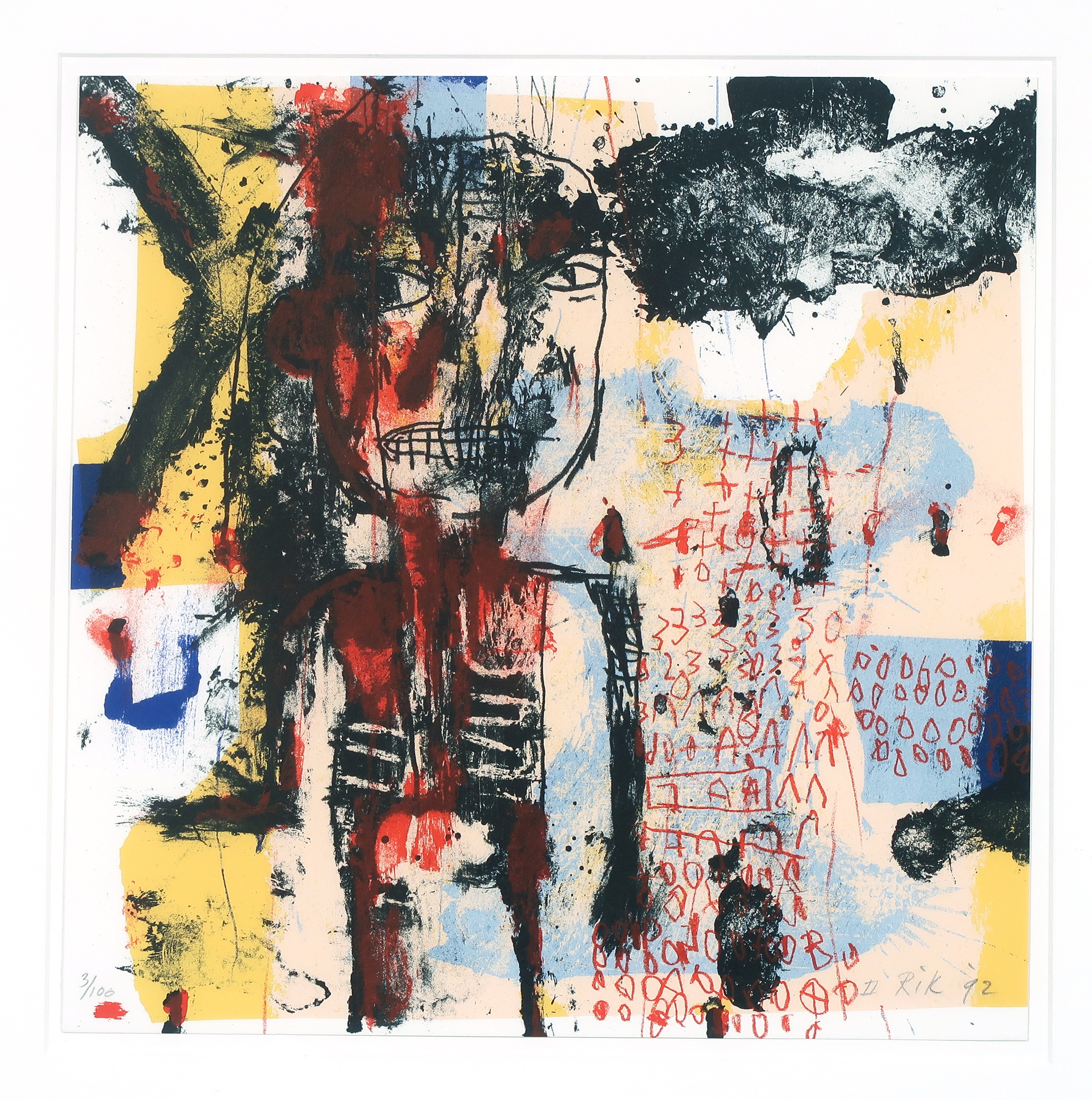 Rik van Iersel - Zeefdruk, Zonder titel - Ingelijst kopen? Bied vanaf 35!