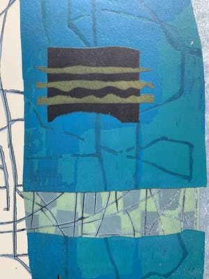 Willy van der Duyn - Kleurenhoutsnede | 'Bijtend blauw' | 1995 (ZEER KLEINE OPLAGE) kopen? Bied vanaf 50!