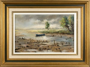 Nicolaas Charles van Vulpen - Uiterwaarde met stormachtige lucht kopen? Bied vanaf 50!