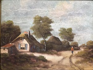 Teunis Ooms - Landschap met boerderij en boerin kopen? Bied vanaf 20!