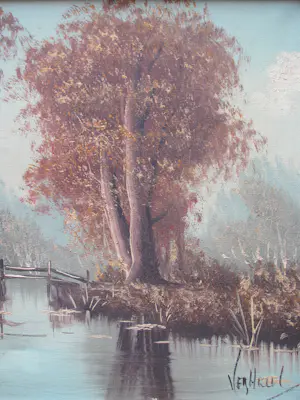 Jan Verheul - landschap met water en bomen kopen? Bied vanaf 50!