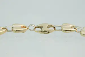 68 - Aparte 14Krt bicolor gouden unisex armband -  fantasie schakel - gekeurd kopen? Bied vanaf 480!