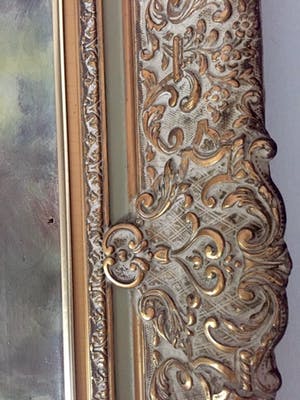 Willem Bos - Platbodems op woelige zee - Olieverf op Doek, Klassieke, grote lijs kopen? Bied vanaf 299!