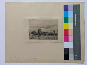 Charles Emile Jacque - 1844 - Paysage - Environs d' Ansnières kopen? Bied vanaf 40!