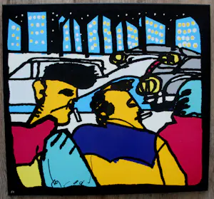 Herman Brood - Zeefdruk op doek: City Life kopen? Bied vanaf 499!