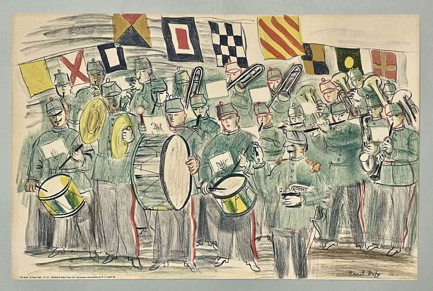 Raoul Dufy - La Fanfare (The band) 1949 grosse Original-Farblithographie School Prints kopen? Bied vanaf 780!