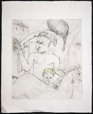 Henk Visch - Handgekleurde ets, De paradox van de verovering kopen? Bied vanaf 1!