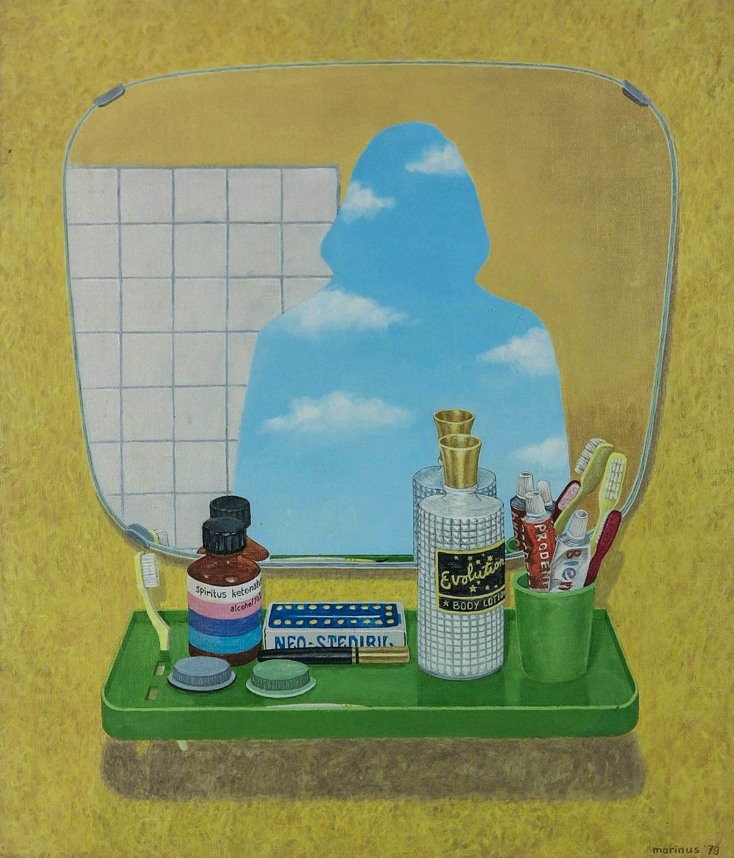 Rien Scholten - Olieverf op paneel, Luchtspiegeling - Ingelijst kopen? Bied vanaf 200!