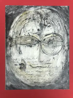 Nico Verhoeven - Unieke aquarel, gemengde techniek - "Terwijl ze haar haren kamt..." kopen? Bied vanaf 1!