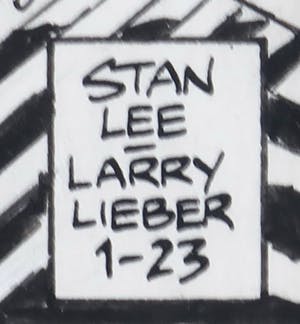 Stan Lee - en Larry Lieber - Pentekening, Spiderman en Daredevil - Ingelijst kopen? Bied vanaf 100!