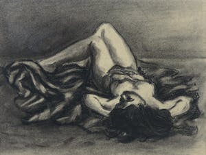 A. Brouwer - Conté, Liggend naakt kopen? Bied vanaf 1!