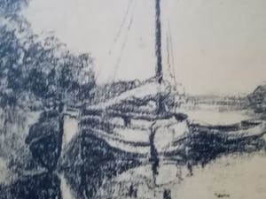 Gerbrand Frederik van Schagen - Potloodtekening polderlandschap kopen? Bied vanaf 50!