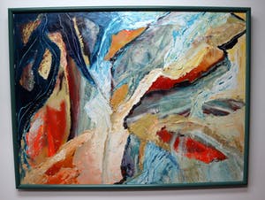 Niet of onleesbaar gesigneerd - Abstracte compositie gemengde techniek kopen? Bied vanaf 1!