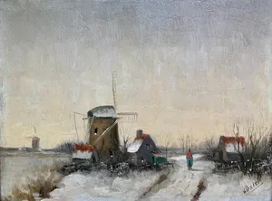 Aart van Dalen - winterlandschap in de Hollandse polder kopen? Bied vanaf 125!