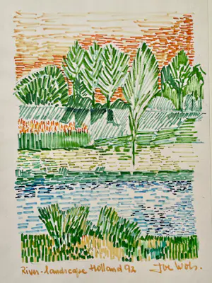 Joe Wols - River-landscape Holland kopen? Bied vanaf 20!