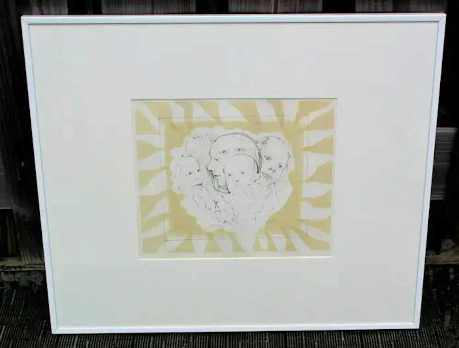 Co Westerik - Ingelijste zeefdruk: "een familie treffen" - 1986 kopen? Bied vanaf 150!