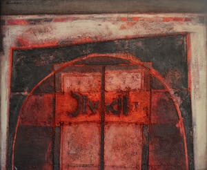 Joop Birker - Schrijn - Olie en materie op paneel - ingelijst - GROOT kopen? Bied vanaf 250!