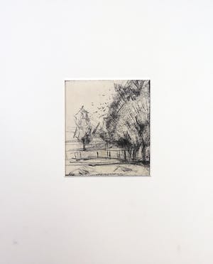 Wim Steijn - Krijttekening, Boslandschap kopen? Bied vanaf 1!