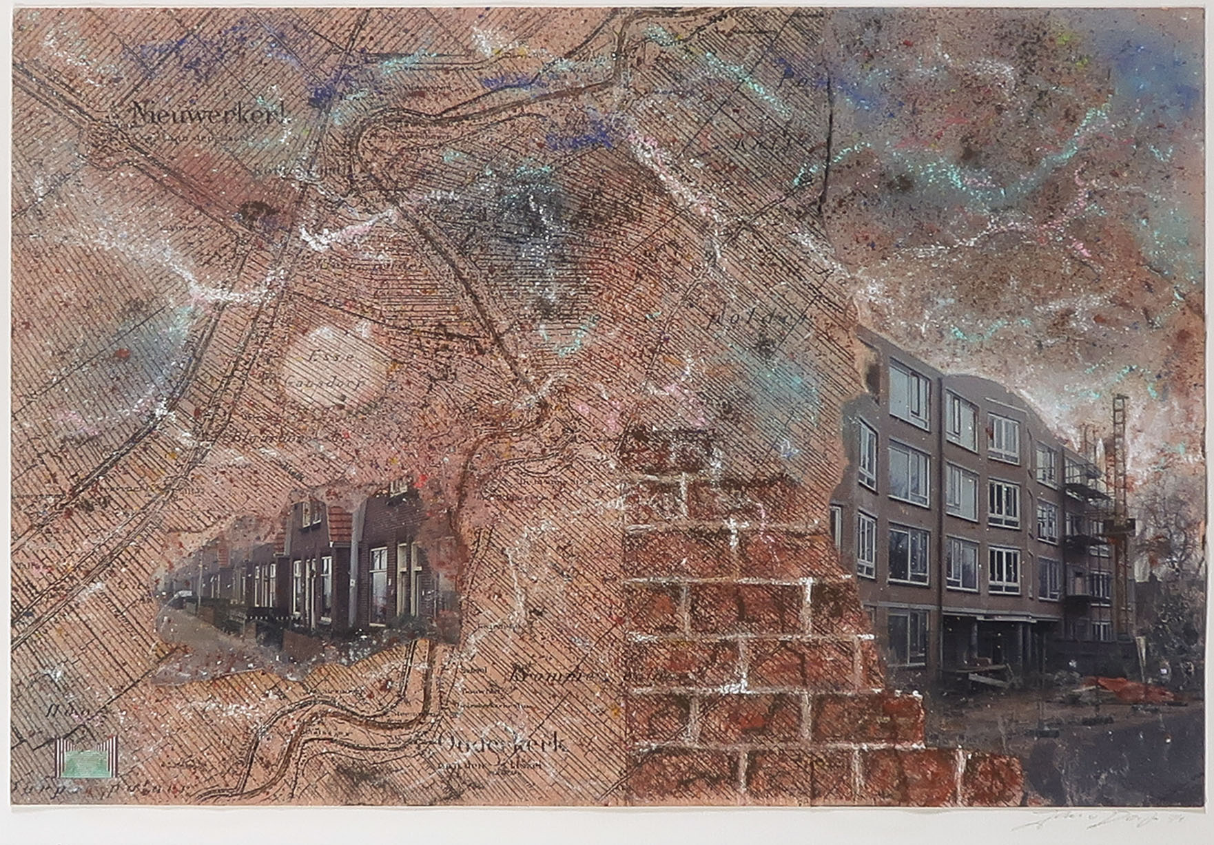 Niet of onleesbaar gesigneerd - Collage, Zonder titel - Ingelijst kopen? Bied vanaf 1!