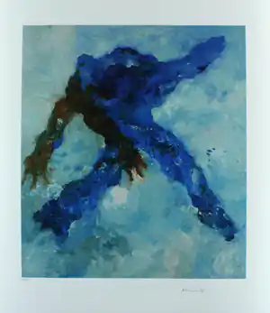 Armando - Kleurengiclee GESTALT BLAU Handgesigneerd. verkocht voor € 159!