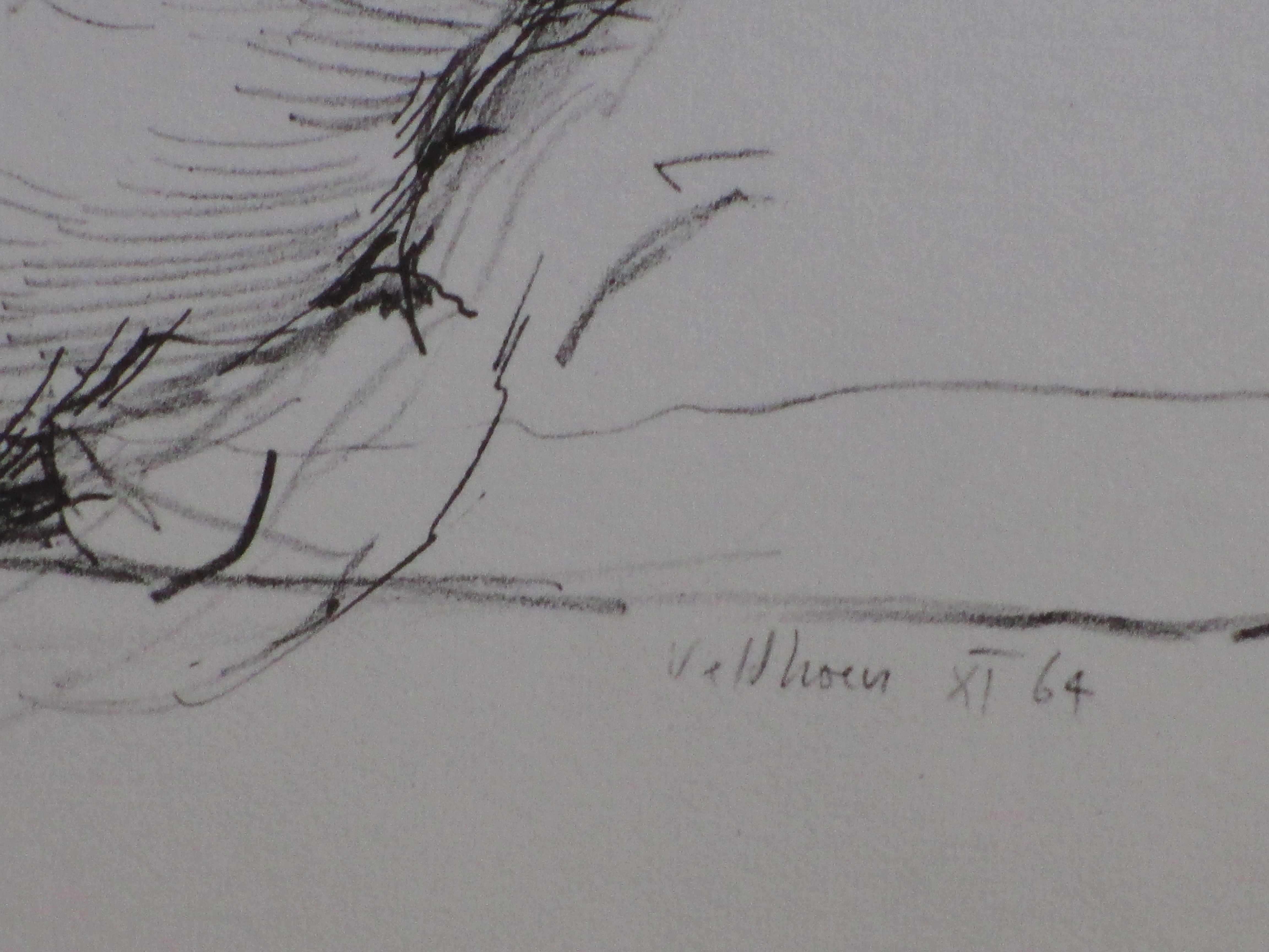 Aat Veldhoen - Blote man met Zelfportret - Rotaprint kopen? Bied vanaf 65!