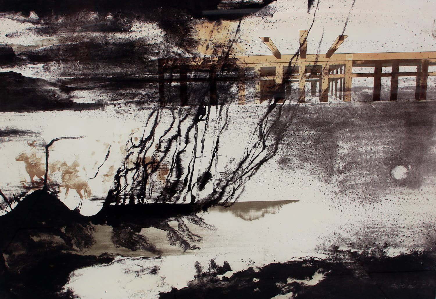 Gerti Bierenbroodspot - Ingelijste litho: "Labyrinth"(Groot werk) verkocht voor € 125!