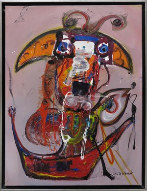 Jan te Wierik - Olieverf op doek, Z.T. Fabeldier - Ingelijst (Groot) kopen? Bied vanaf 1500!